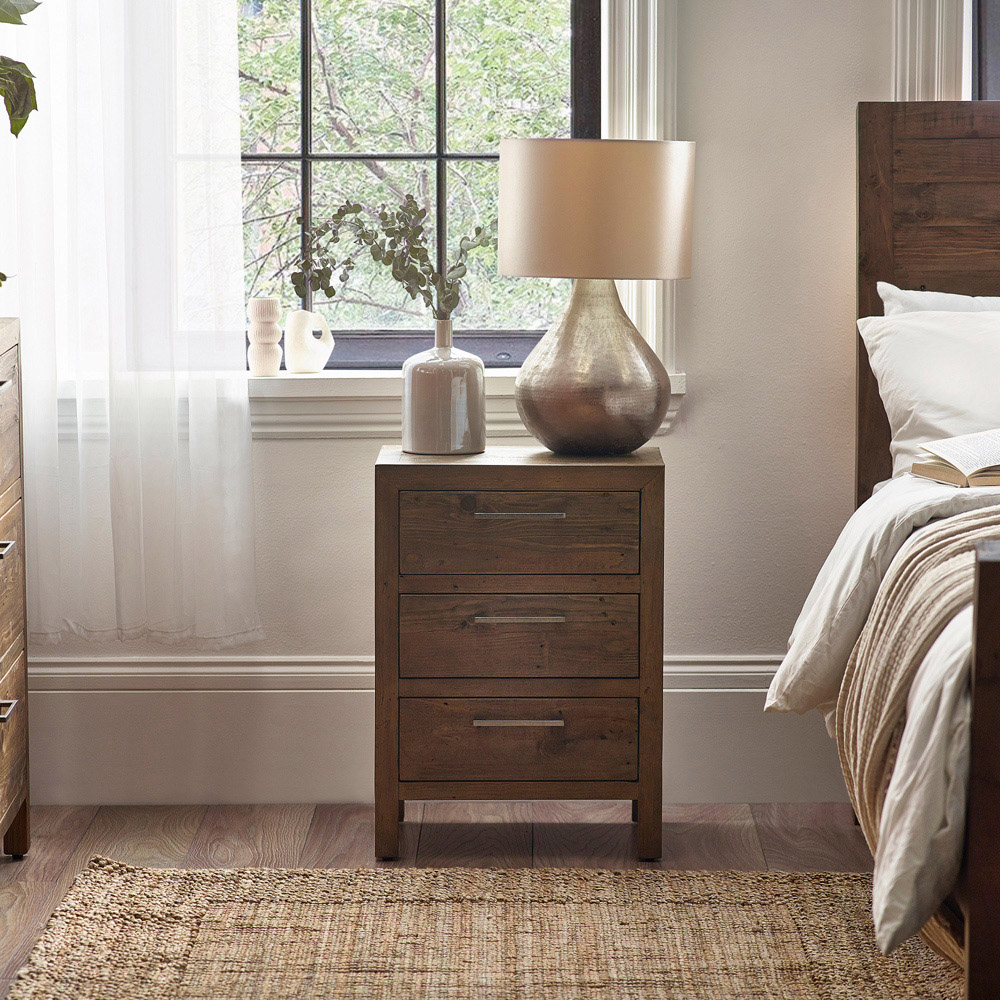 Julian Bowen Heritage 3 Drawer Wooden Bedside Table Image 8