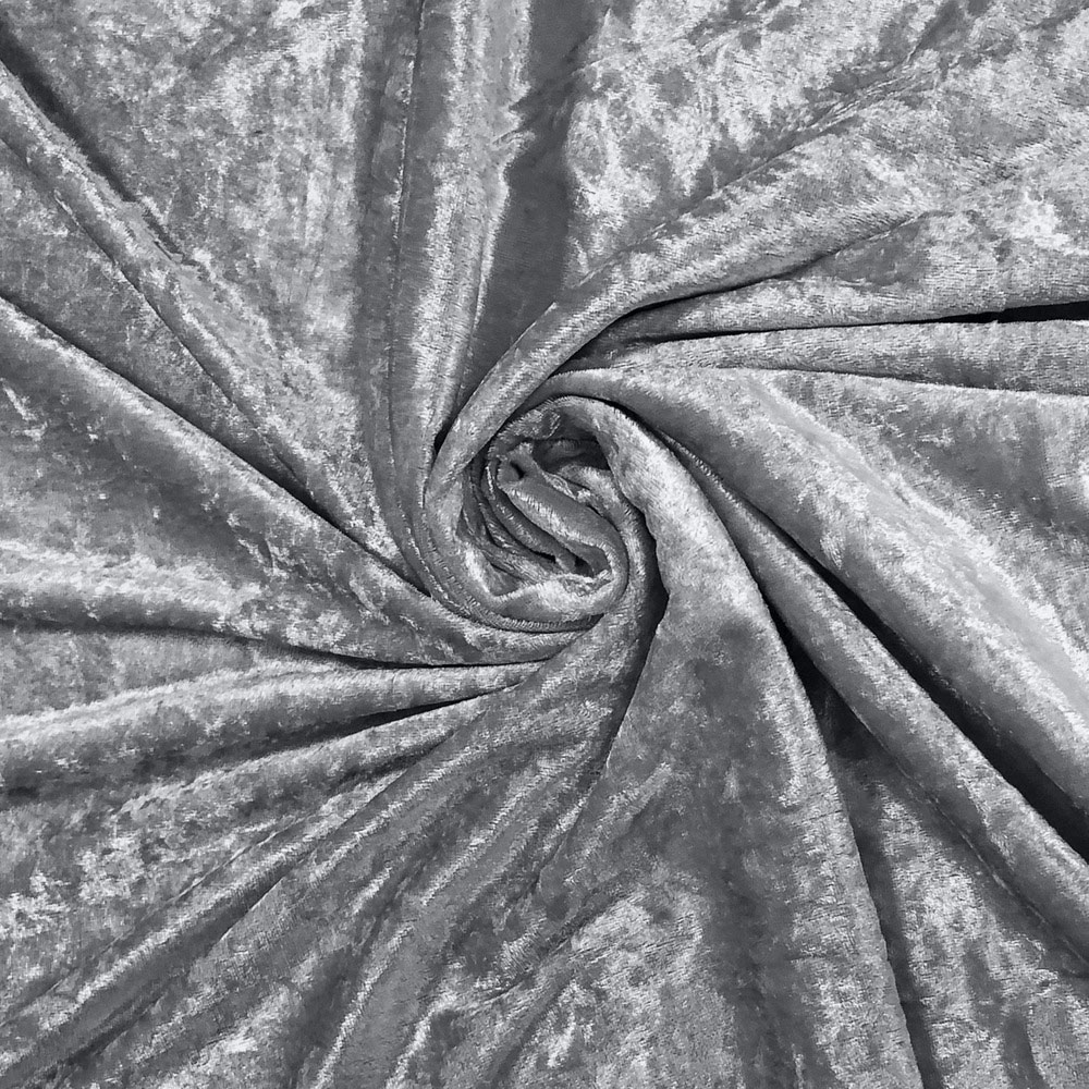 Intimates Silver Plain Crushed Velvet Curtains 229X229cm Image 3