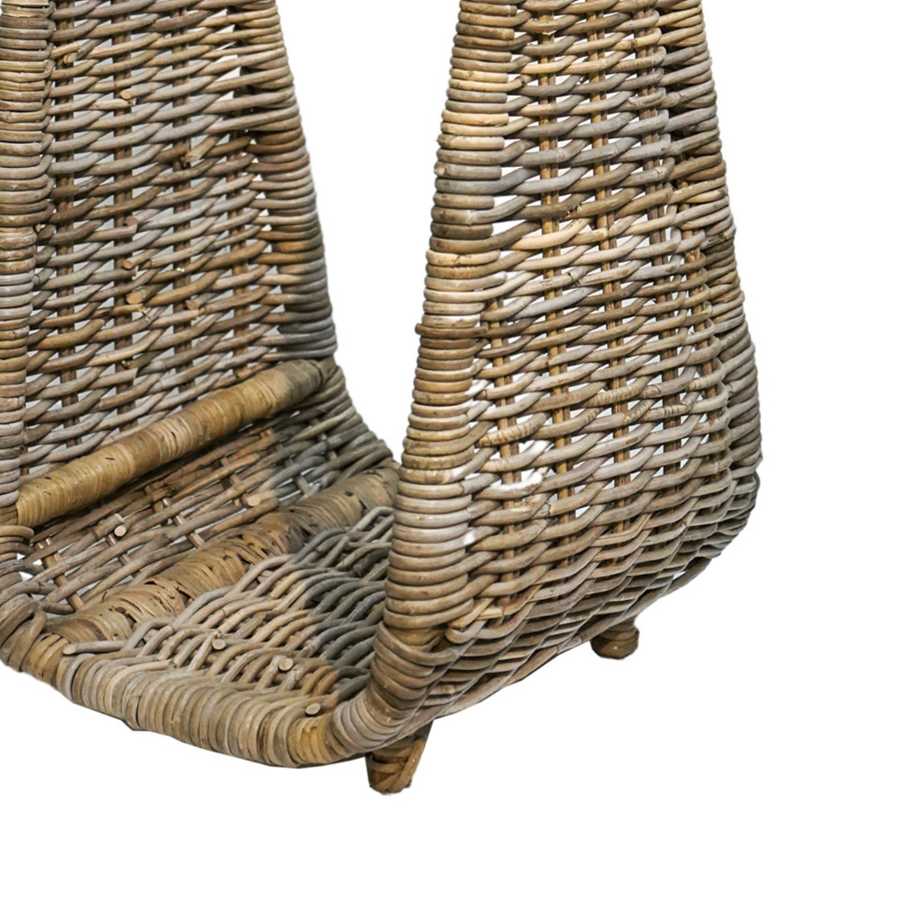 Ivyline Natural Rattan Tall Rustic Log Storage Basket Image 3