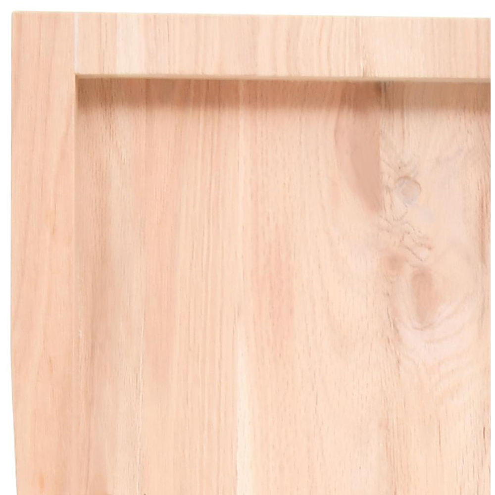 vidaXL 40cm Natural Untreated Solid Oak Wood Floating Wall Shelf Image 6