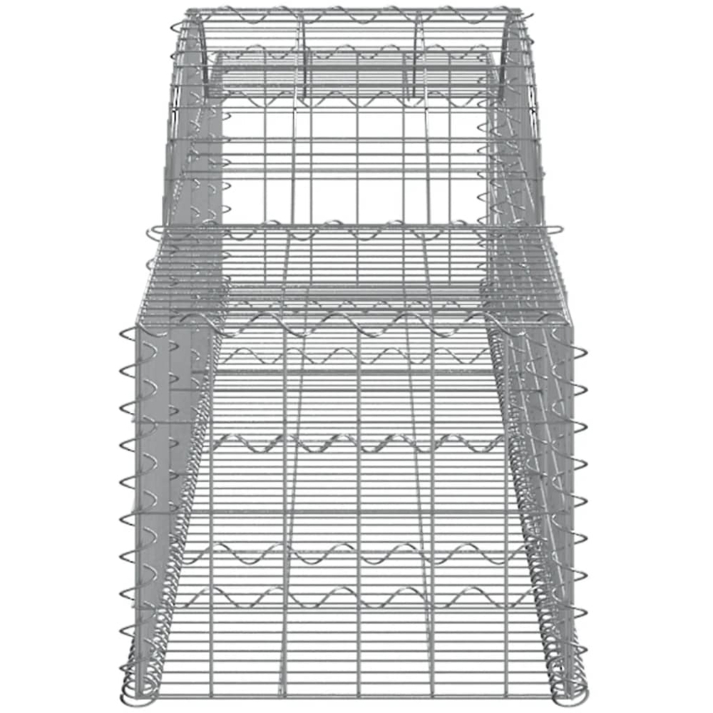 vidaXL Silver Galvanised Iron Arched Gabion Basket 300 x 50 x 40/60cm 7 Pack Image 3