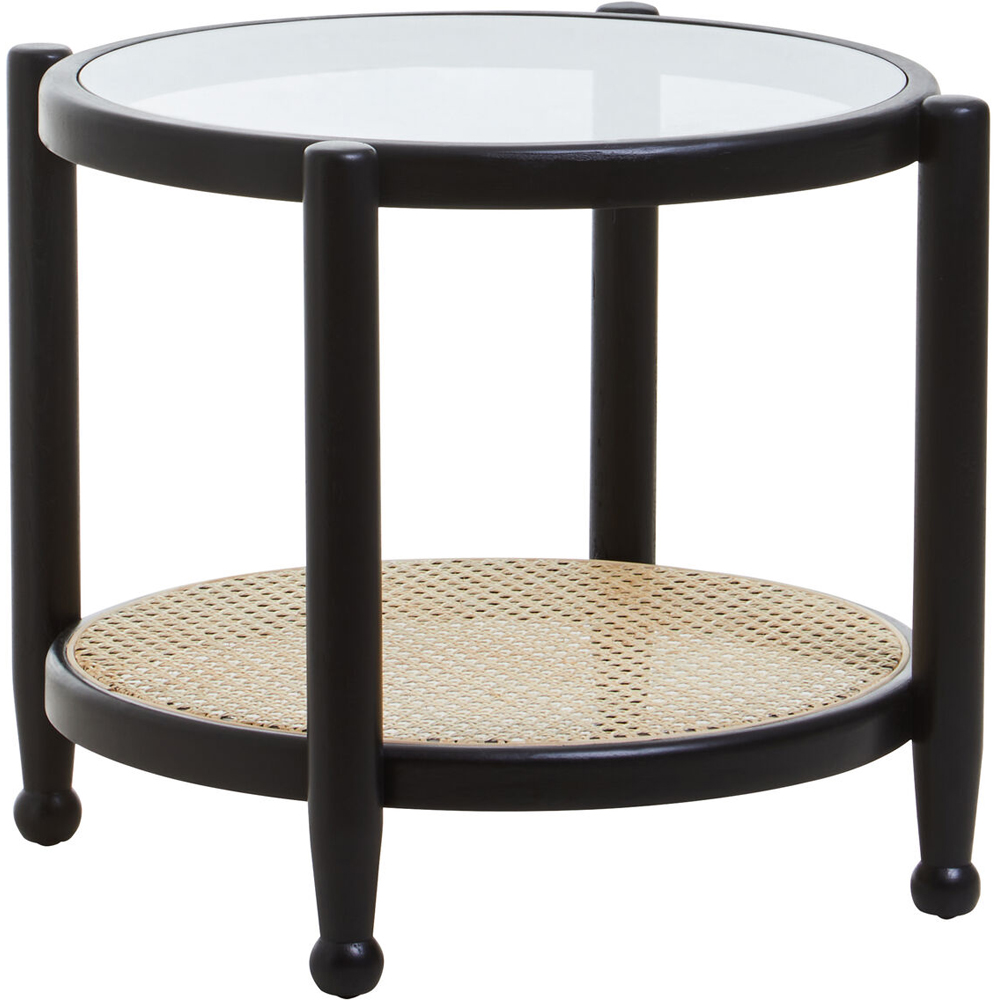 Premier Housewares Cebu Single Shelf Rattan and Glass Side Table Image 2