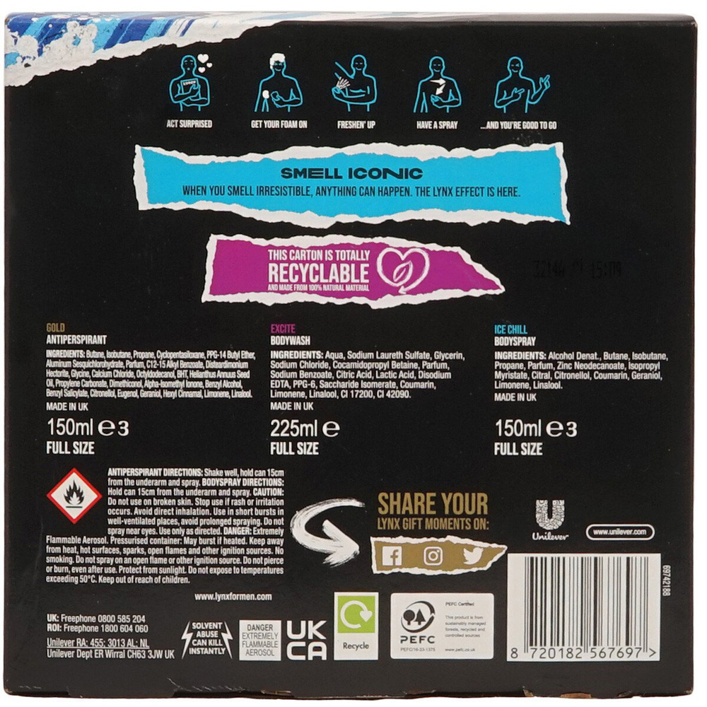 Lynx All Stars Trio Gift Set - Black Image 3