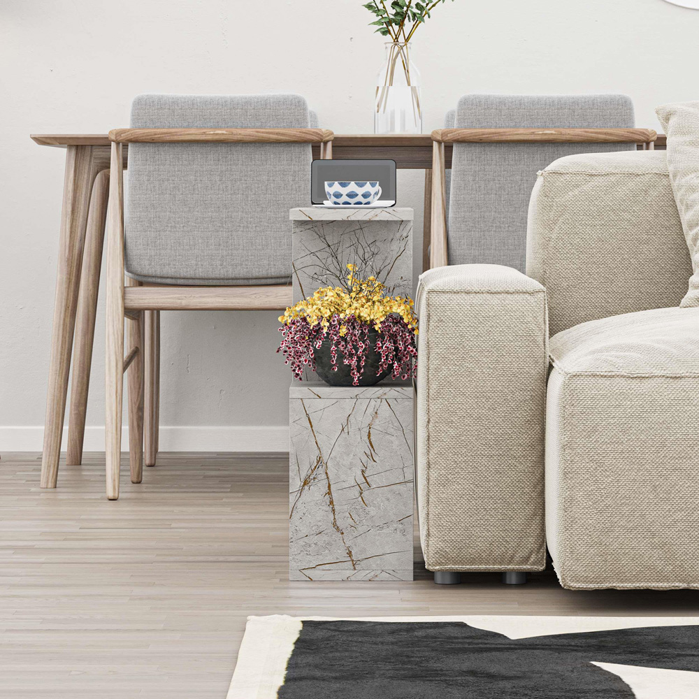 Decortie Homemania 4 Shelf Gold Marble Effect Modern Side End Table Image 4