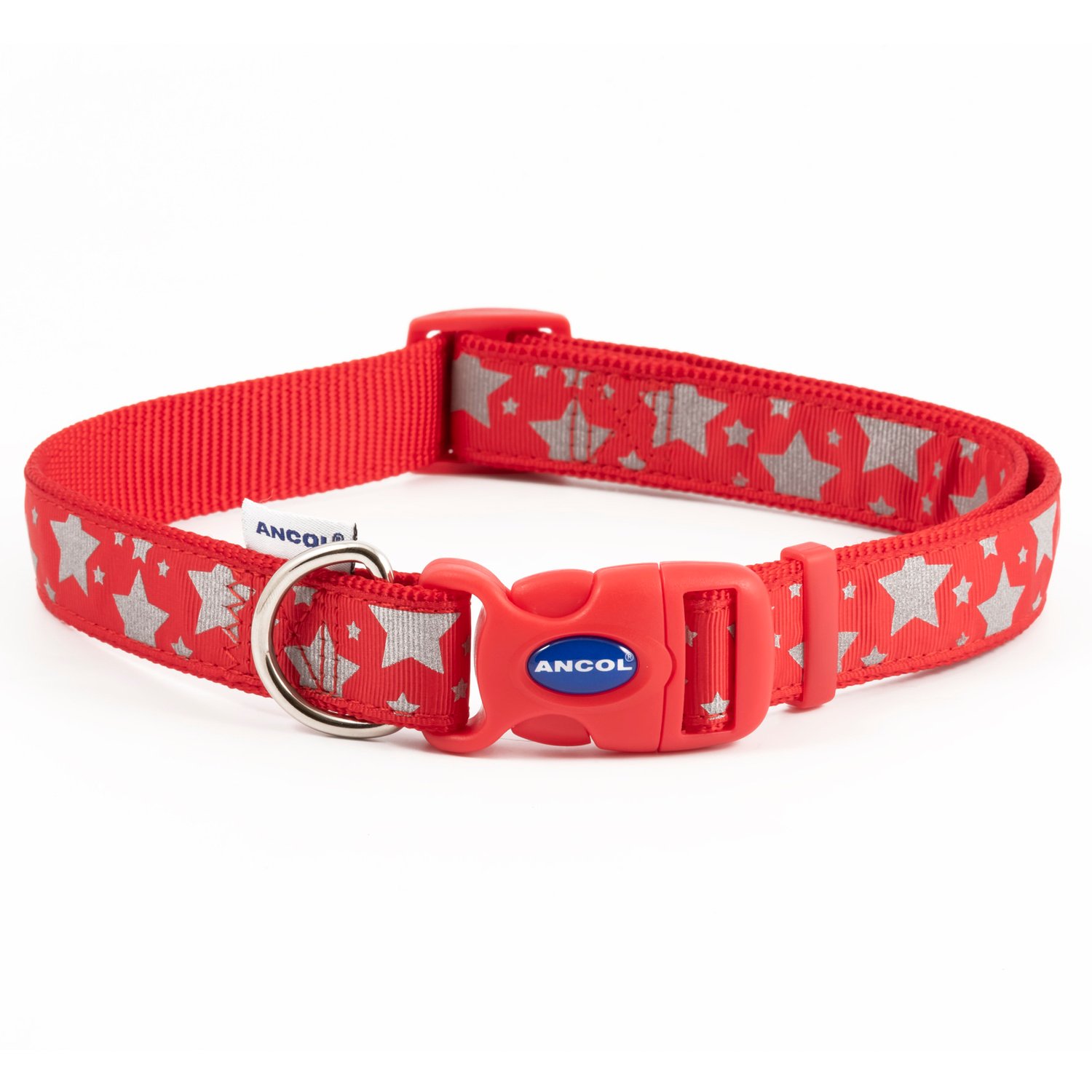 Reflective Stars Adjustable Collar - Red / 45cm - 70cm Image 2