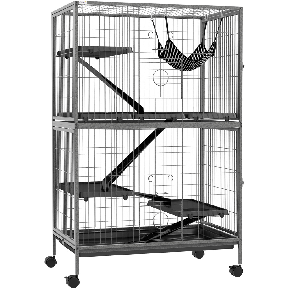 PawHut Black Small Animal Cage 128 x 52 x 80cm Image 1