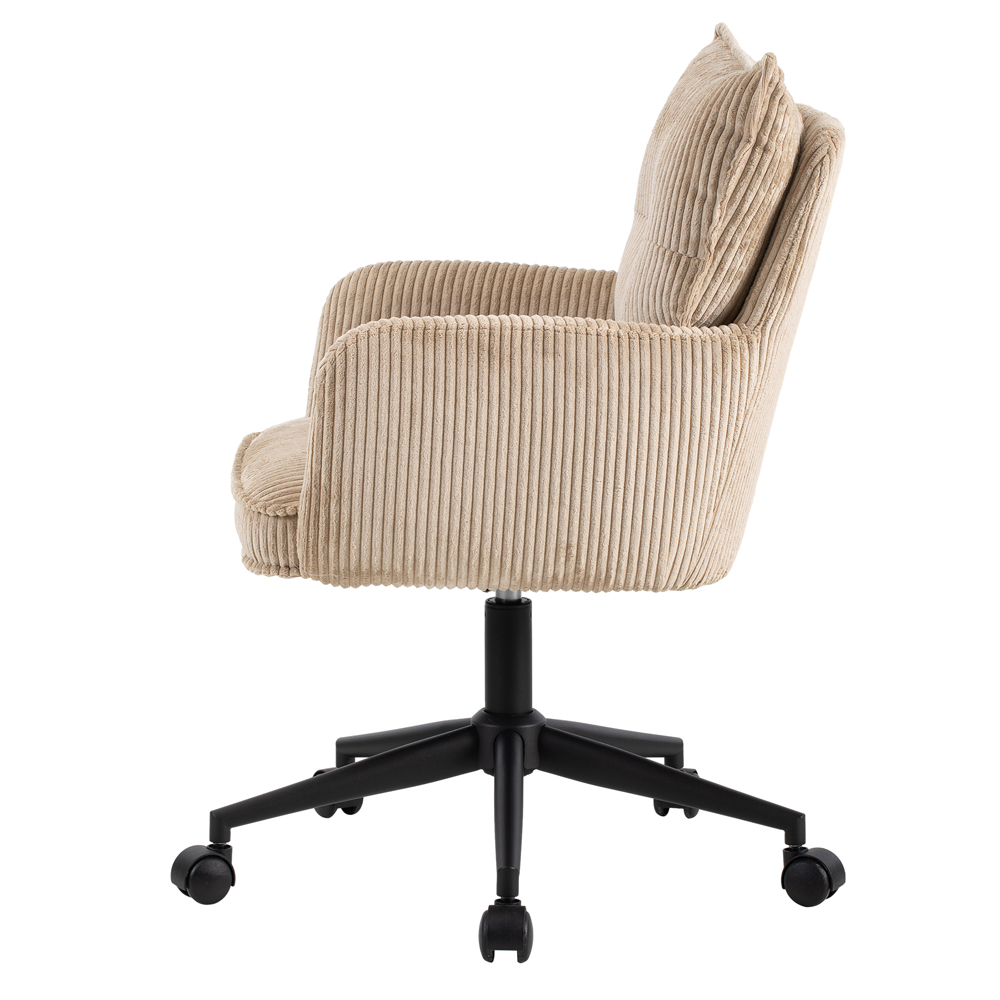 Loft24 Harbour Cream Height Adjustable Corduroy Office Chair Image 4