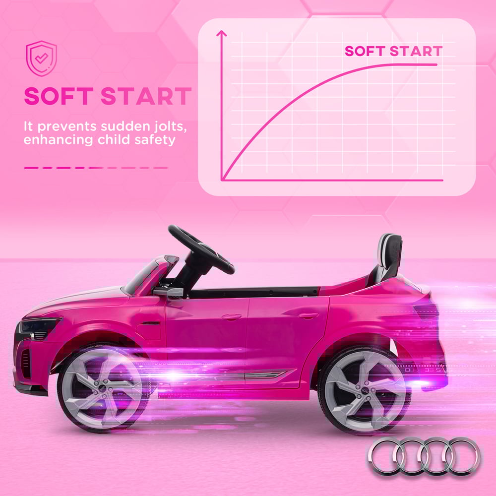 Tommy Toys Pink Audi Q8 E-tron Sportback Licensed Kids Electric Car with Remote Image 7