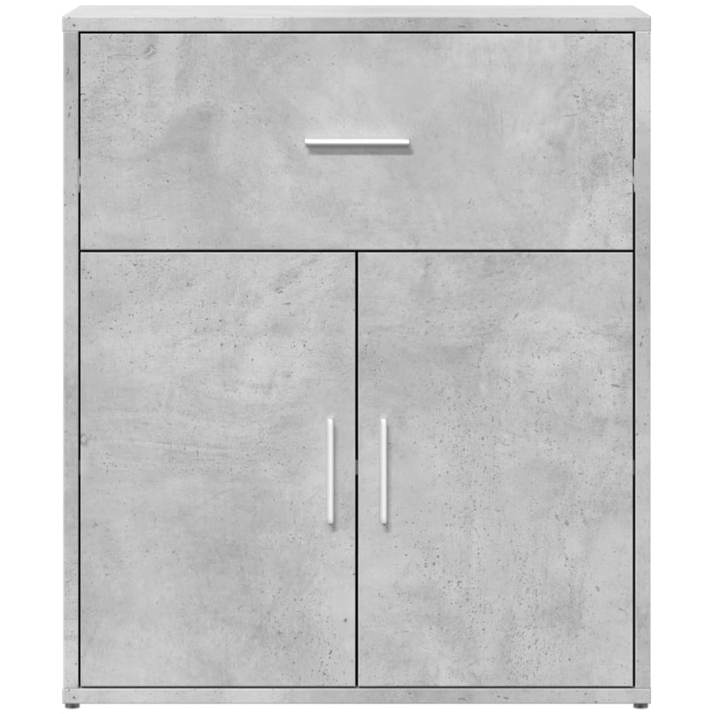 vidaXL 2 Door Single Drawer Concrete Grey Sideboard 2 Pack Image 5