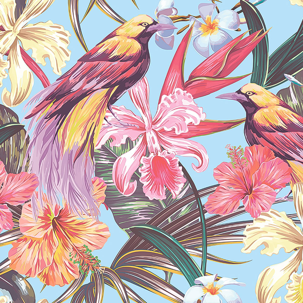 Origin Murals Birds and Flowers Multicolour Wall Mural Image 2