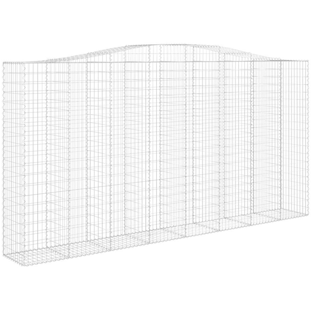 vidaXL Silver Galvanised Iron Arched Gabion Basket 400 x 50 x 200/220cm 6 Pack Image 1