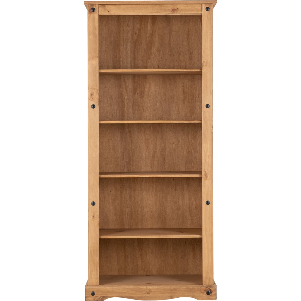 Seconique Corona 5 Shelf Distressed Waxed Pine Tall Bookcase Image 3