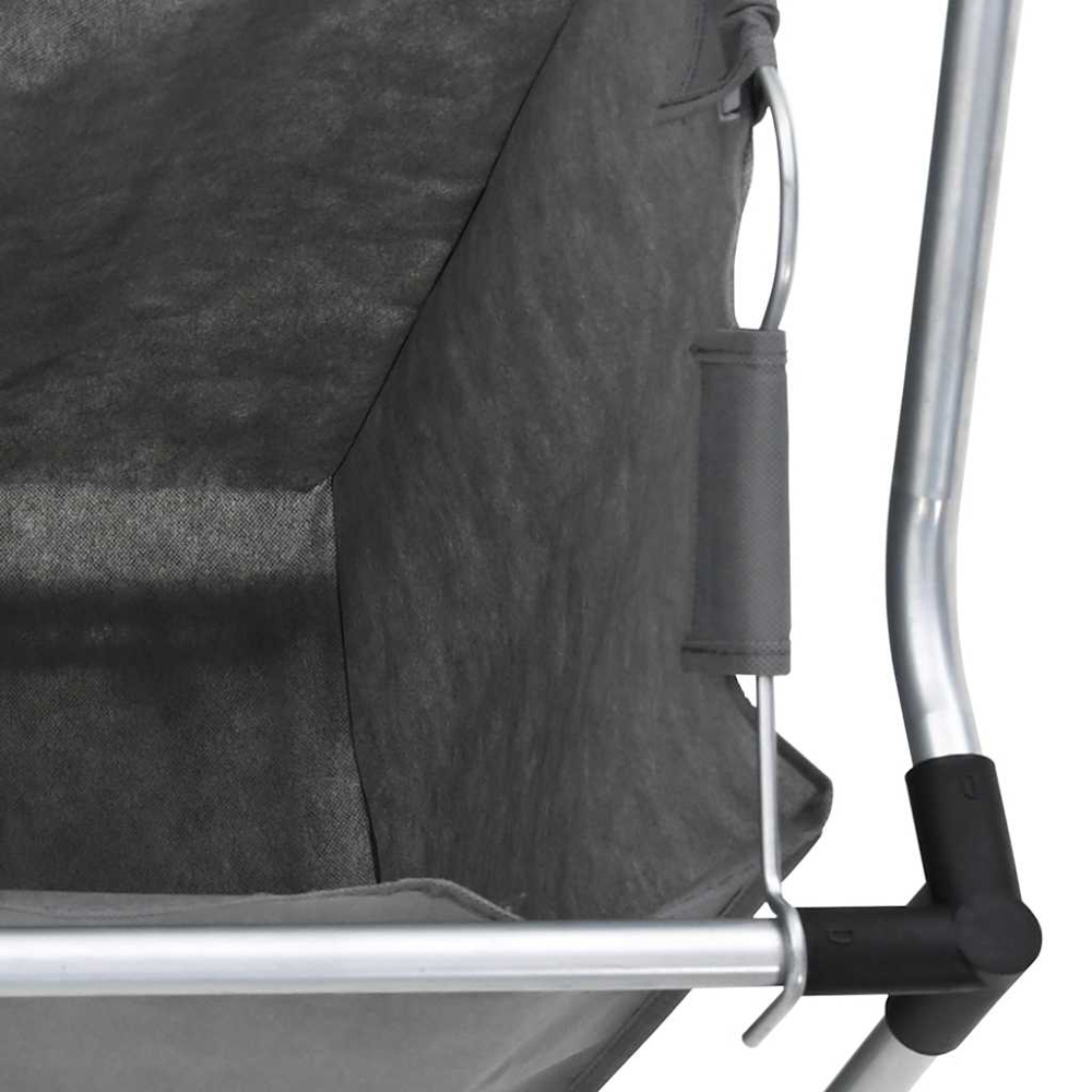 vidaXL 3 Compartment Grey Laundry Basket with Wheels 96 x 40 x 92cm Image 8