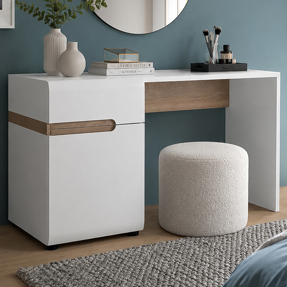 Florence Chelsea White and Oak Dressing Table Image 1