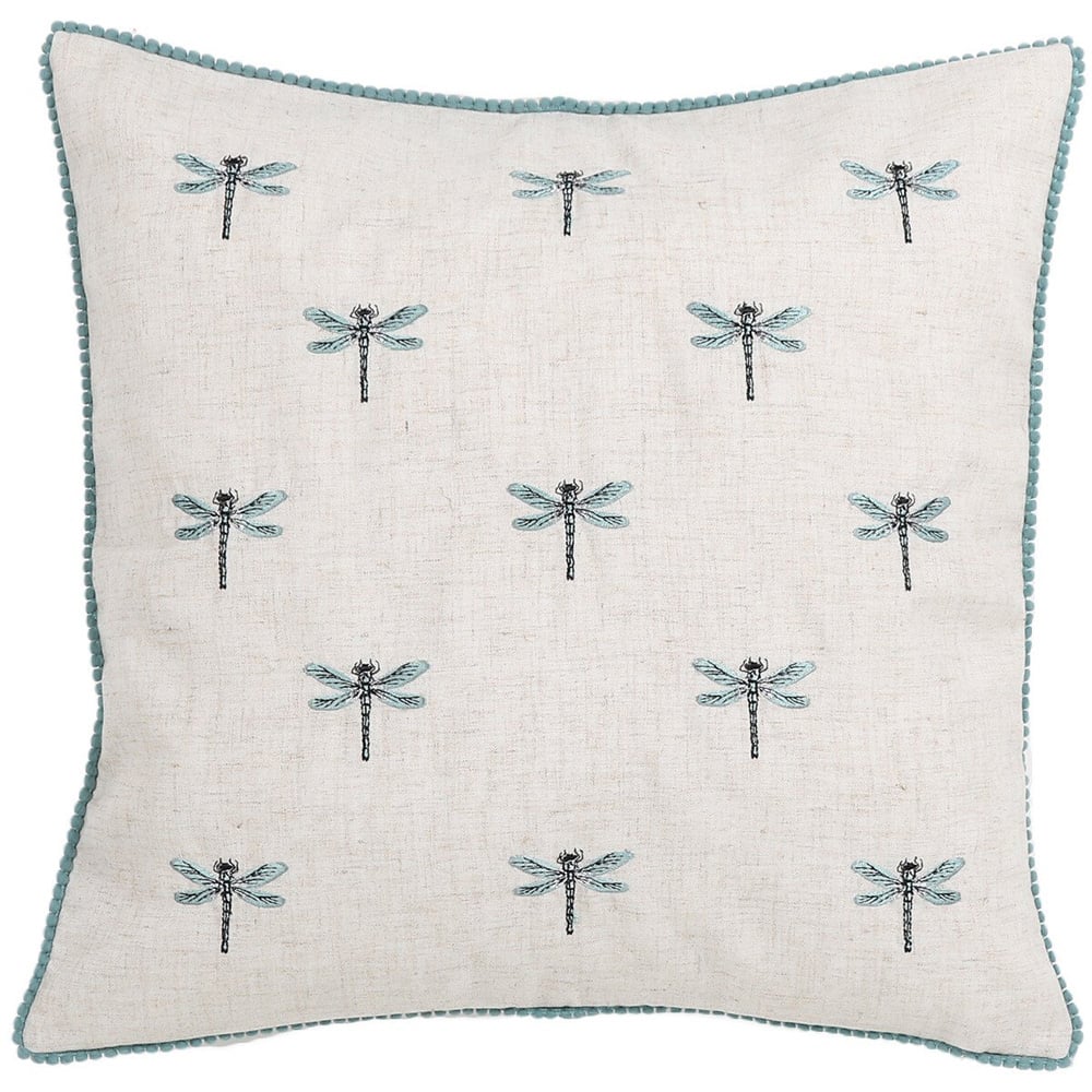 Divante Natural Dragonfly Embroidered Cushion 45 x 45cm Image