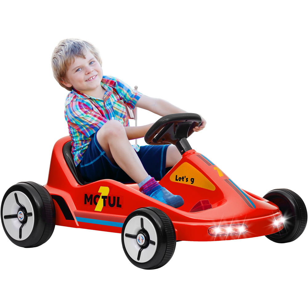 AIYAPLAY Red Kids Electric Go Kart with Music and Light Image 1