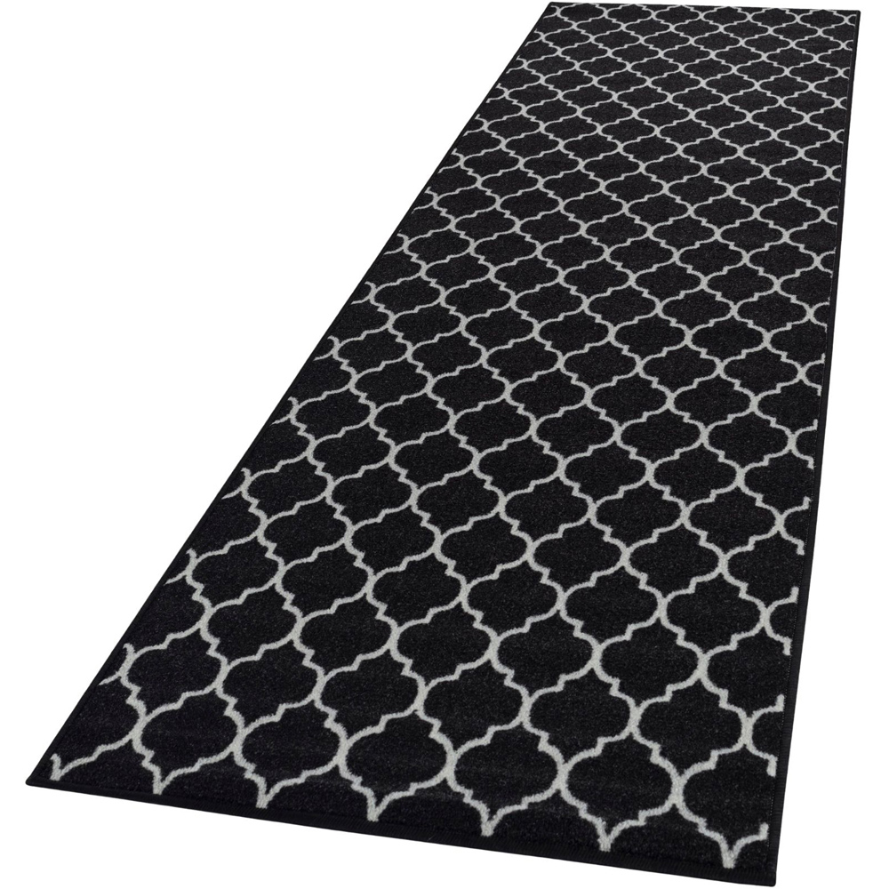 Smart Living Trellis Black and Cream Gel Back Non-Slip Door Mat 40 x 60cm Image 1