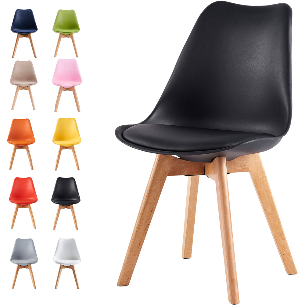 Eva Black Padded Dining Chairs Image 6