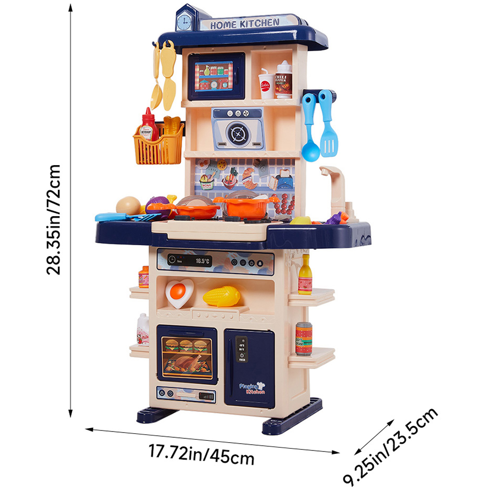 Tommy Toys 43 Piece Kids Blue Interactive Kitchen Play Set with Smoke Effect Image 6