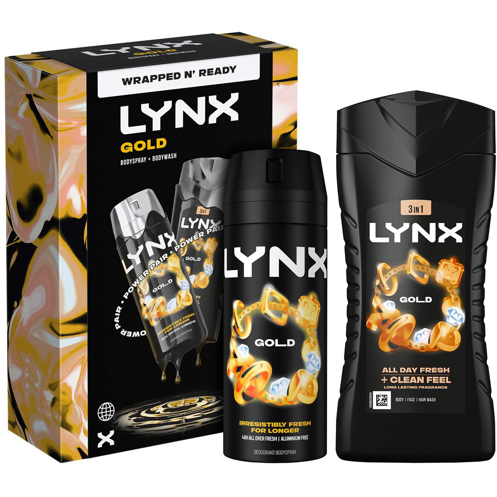 Lynx Gold Oud and Vanilla Body Wash and Deodorant Duo Gift Set 4 Pack Image 2