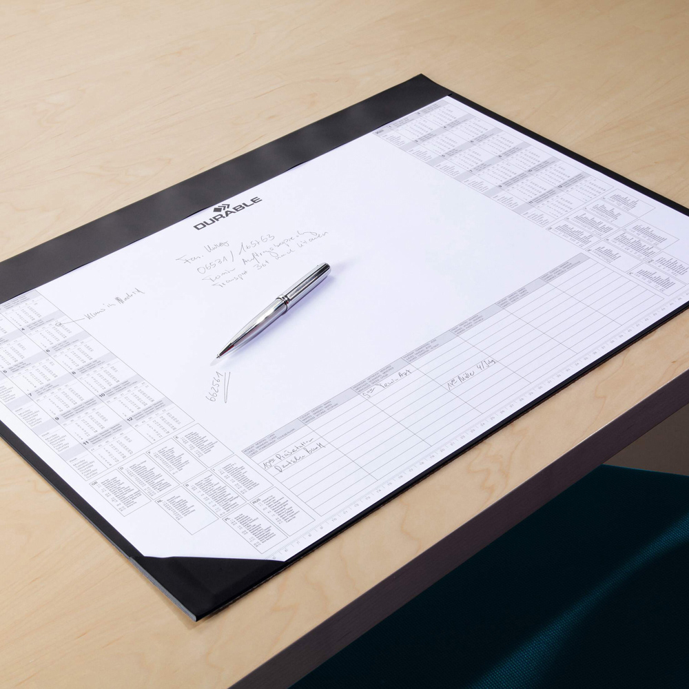 Durable Black Clear Overlay Calander Desk Mat 65 x 52cm Image 3