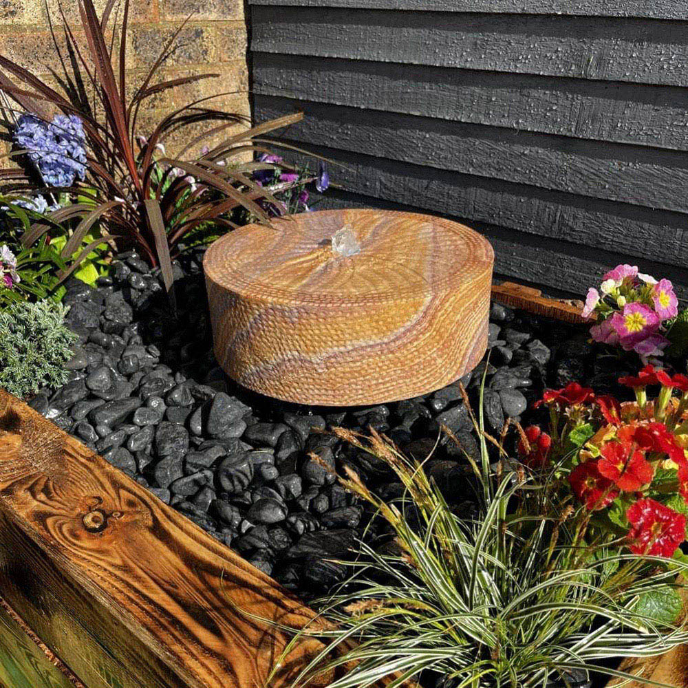 Tranquillity Sandstone Millstone Mains Powered LED Water Feature 38cm Image 2