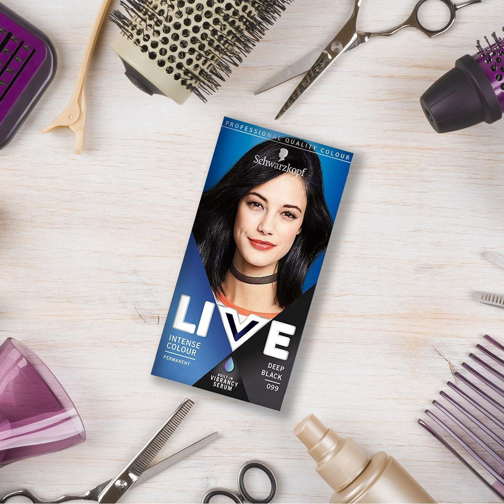 Schwarzkopf Live Intense Colour Deep Black 099 Permanent Hair Dye Image 2