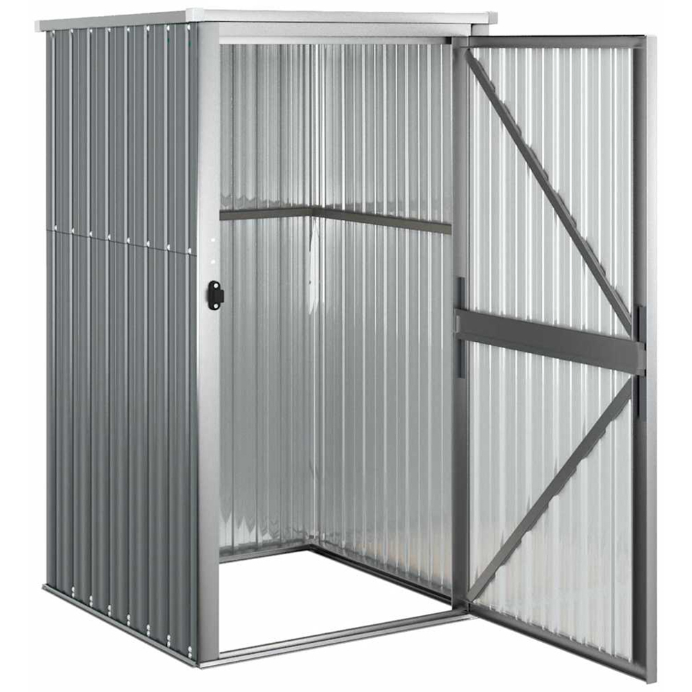 vidaXL 2.9 x 2.9ft Grey Galvanised Steel Pent Garden Tool Shed Image 4