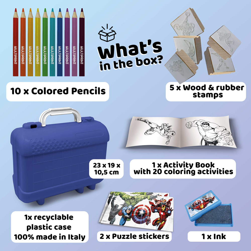 Multiprint Marvels Avengers Kids Travel Colouring and Stamp Set Image 2
