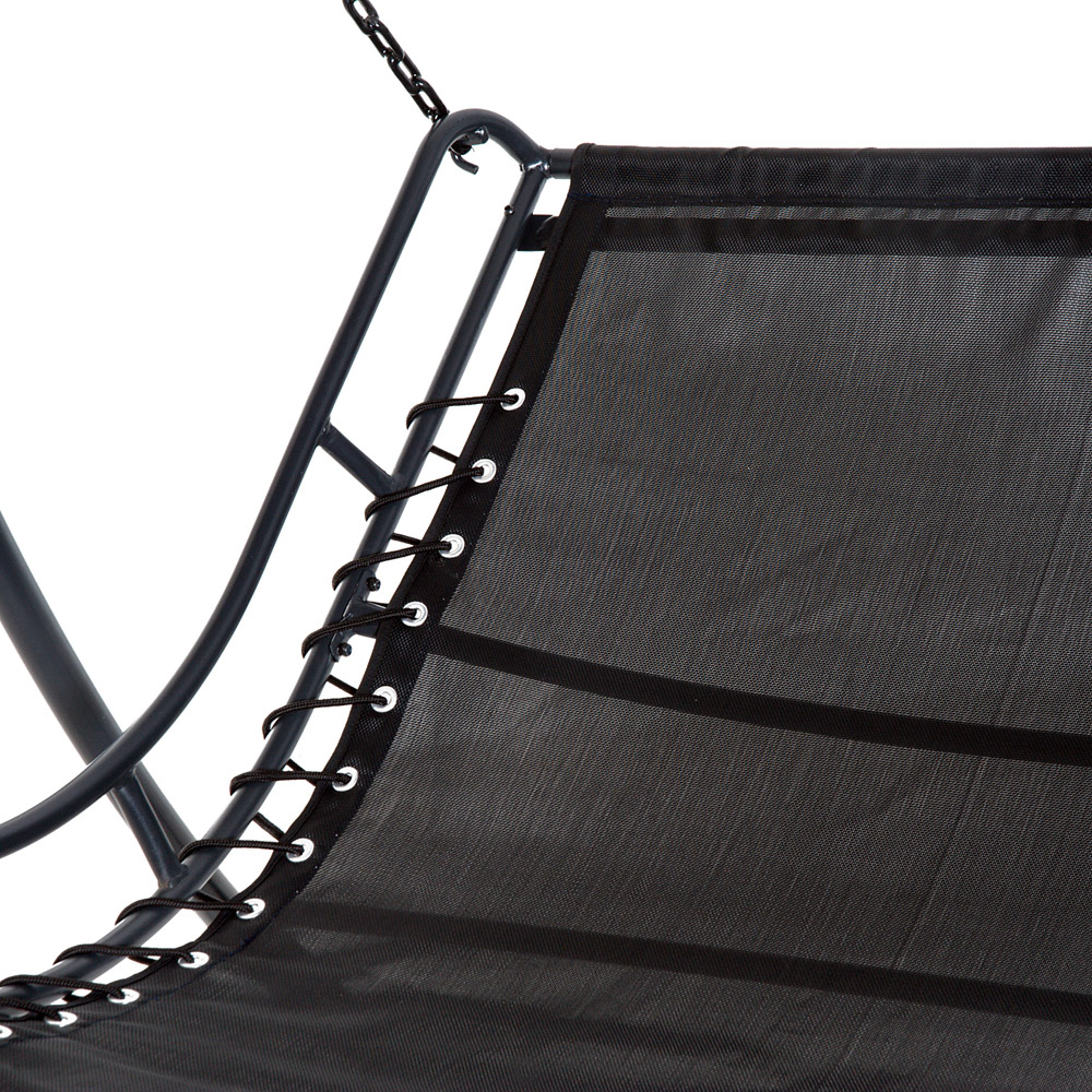 Outsunny 2 Seater Grey Hammock Swing Chair with Canopy Image 3