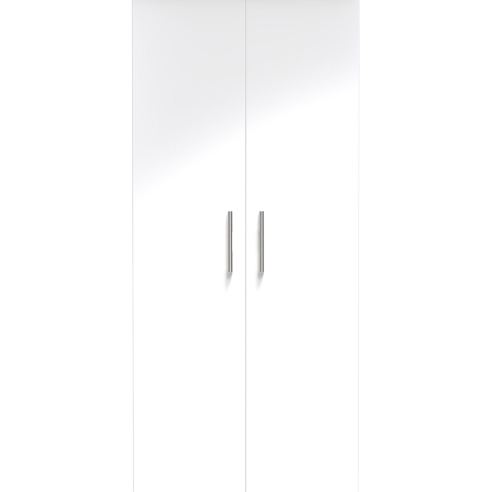 Crowndale Contrast Ready Assembled 2 Door Gloss White and Bardolino Oak Tall Wardrobe Image 3