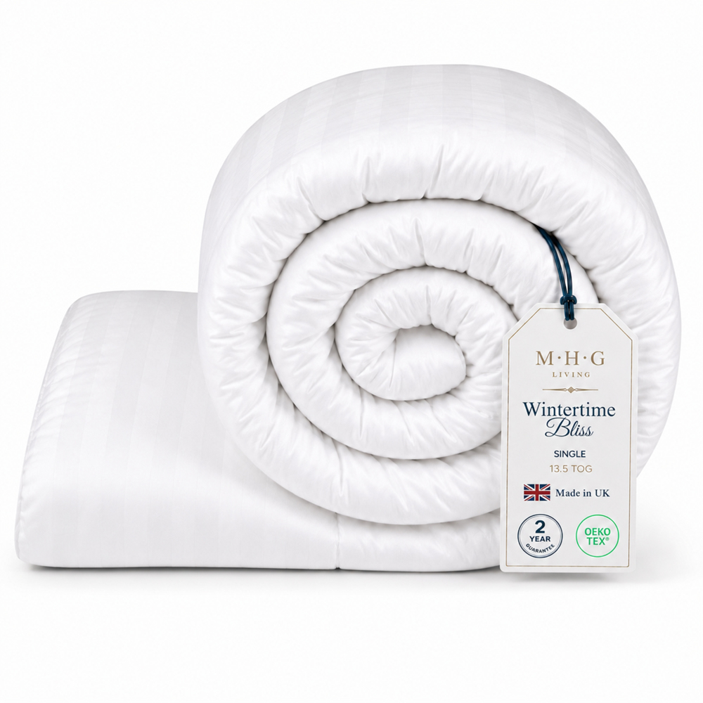 MHG Living Single White Striped Winter Hollowfibre Duvet 13.5 Tog Image 3