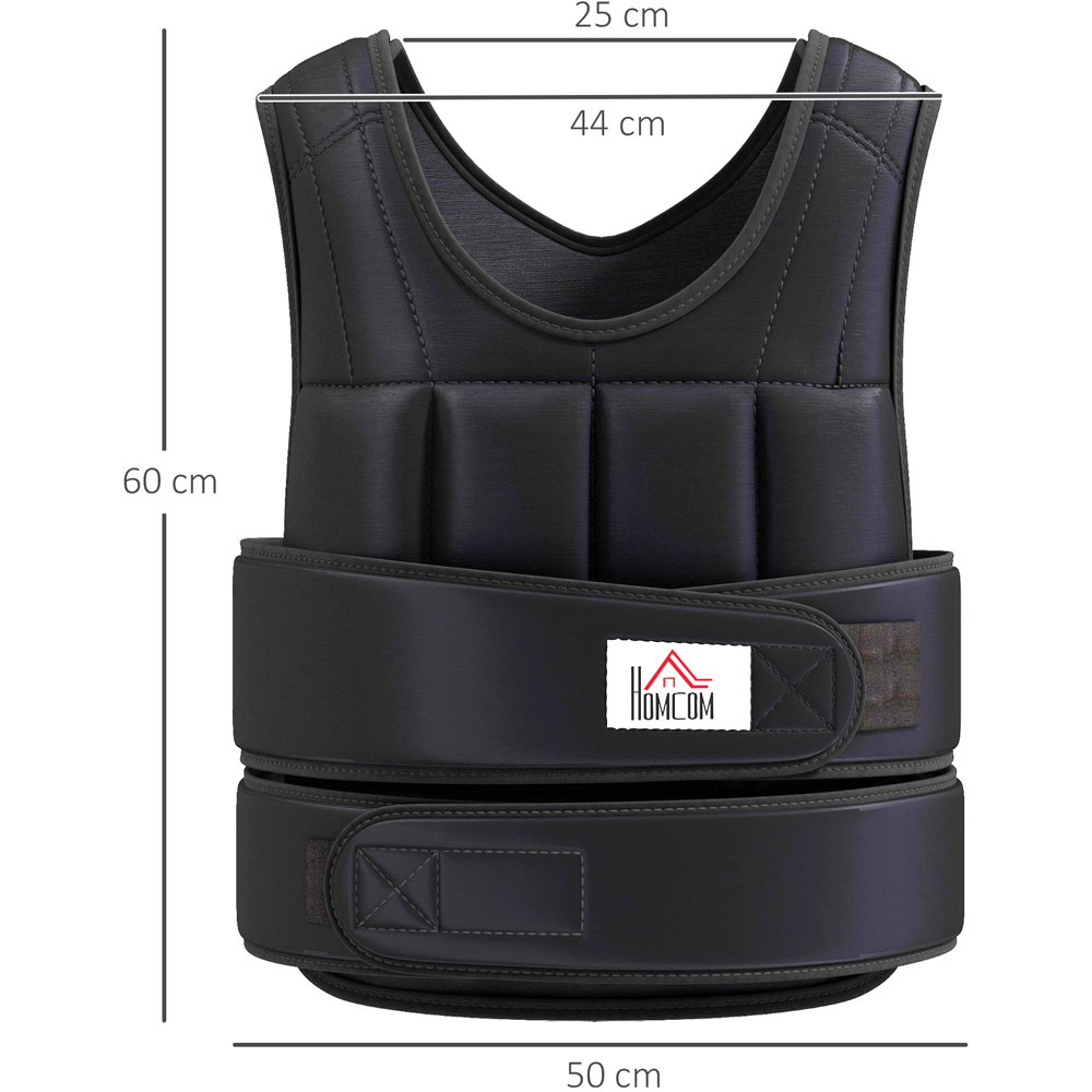 HOMCOM Black Adjustable Metal Sand Weight Vest 10kg Image 7