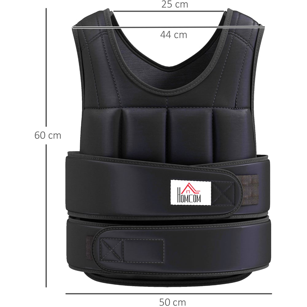 HOMCOM Black Adjustable Metal Sand Weight Vest 15kg Image 7