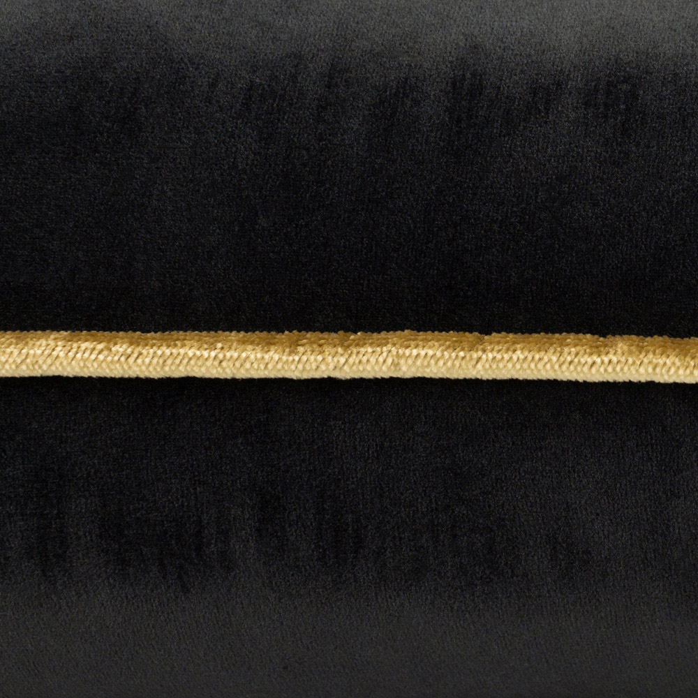 Paoletti Meridian Black Gold Velvet Cushion Image 3