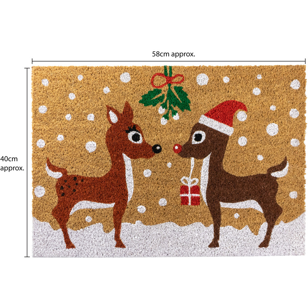 JVL Christmas Reindeer Latex Coir Door Mat 40 x 58cm Image 9