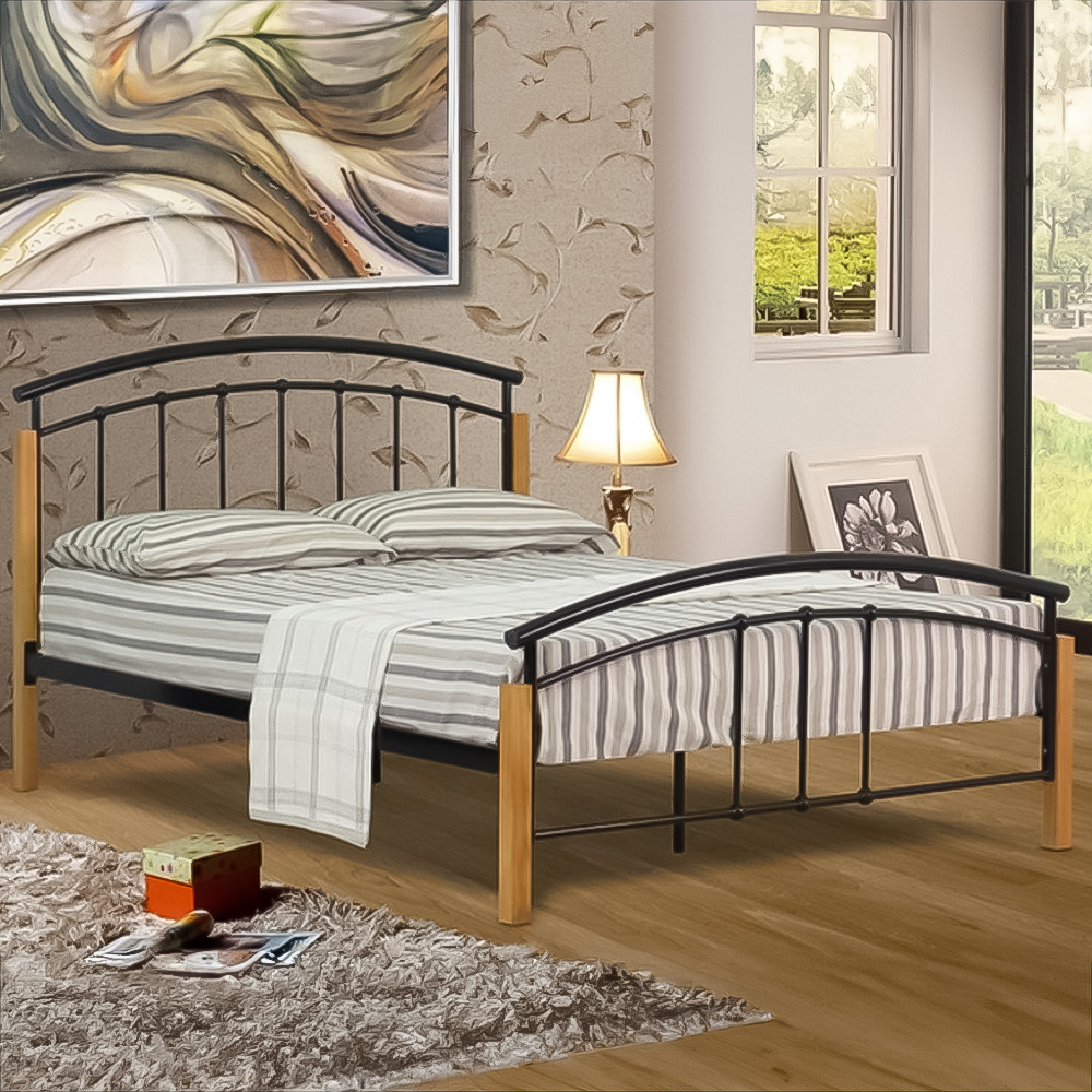 Brooklyn Double Black Metal Bed Frame Image 1