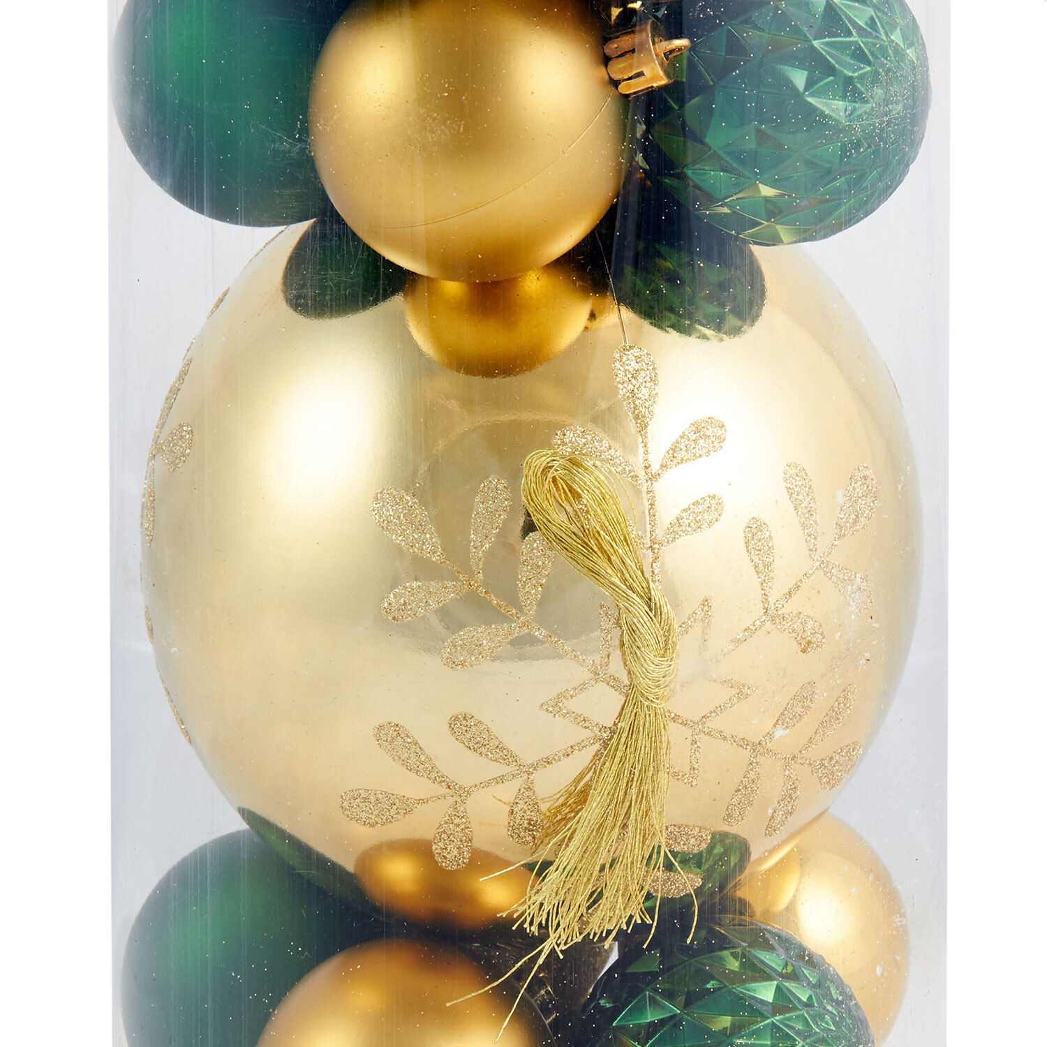 Set of 32 Royal Emerald Bauble Pack Image 2