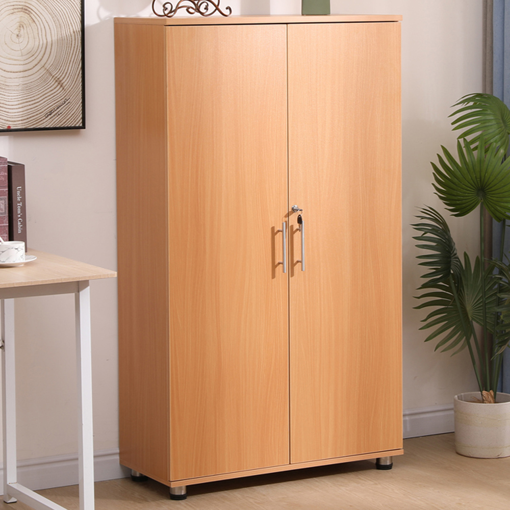 MMT Furniture Designs 2 Door Beech Lockable Tall Filing Cabinet Image 1