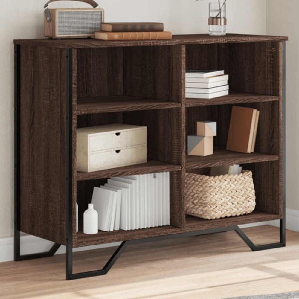 vidaXL 6 Shelf Brown Oak Sideboard Image 1