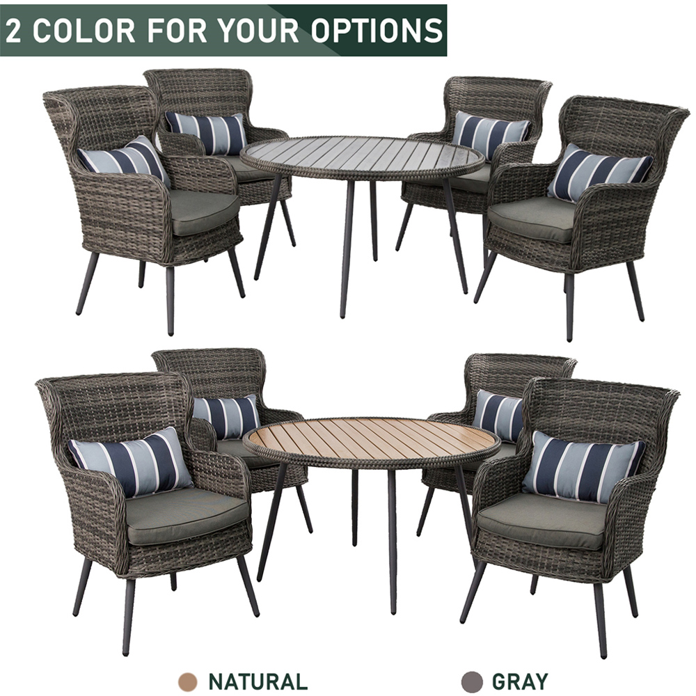 Furniture One 4 Seater Rattan Garden Dining Set Grey Image 8