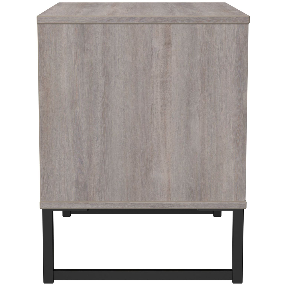 Crowndale Hong Kong 2 Drawer Grey Oak Side Table Ready Assembled Image 3