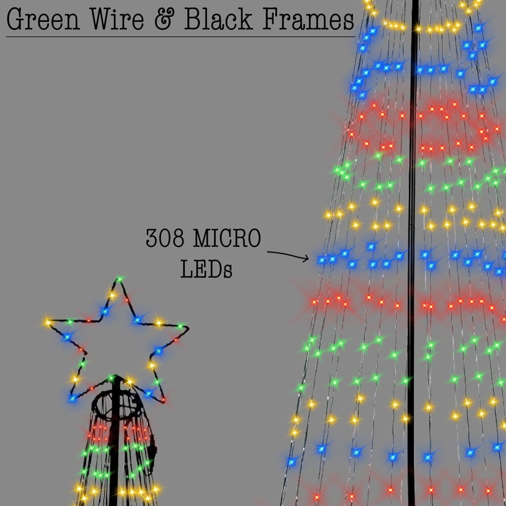 Shatchi Multicolour LED Pre Lit Maypole Artificial Christmas Tree 5.1ft Image 4