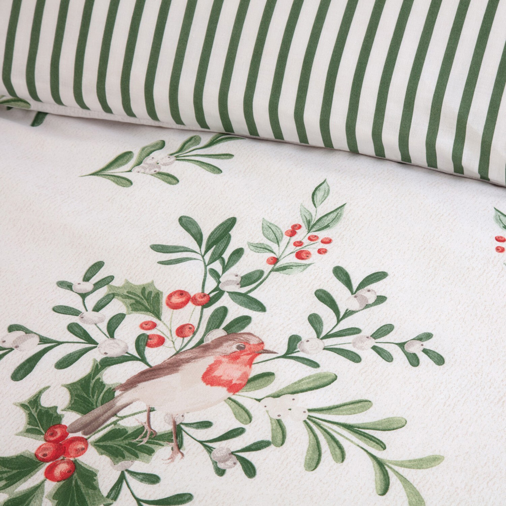 Winter Robins Duvet Set White Superking Image 4