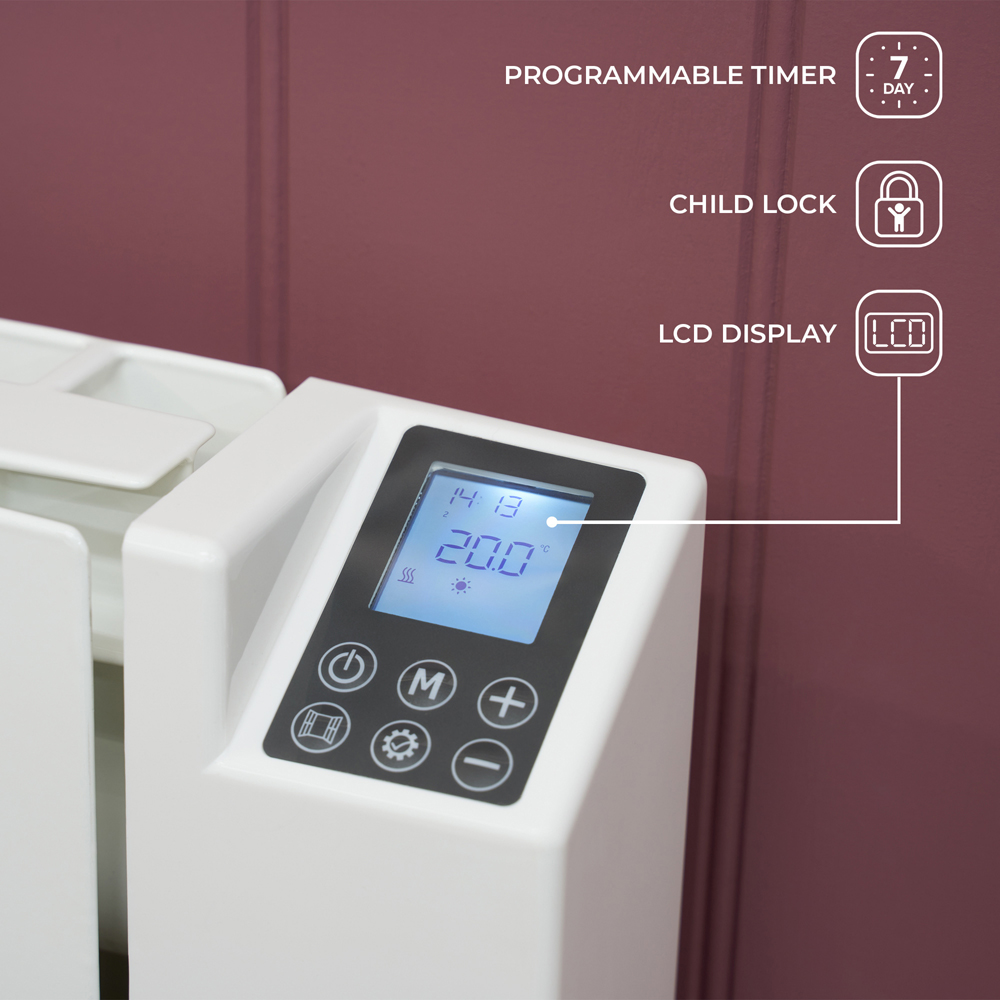 Adam Alba White Oil-Filled Electric Radiator 1500W Image 5