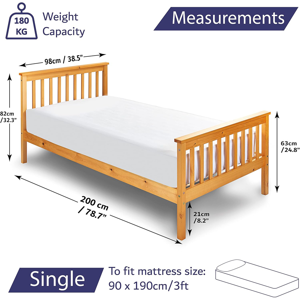 Home Treats Single Wooden Bed Frame Image 9