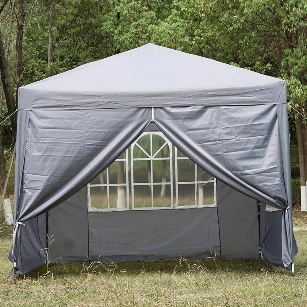 Gr8 Garden 3 x 3m Premium Grey Pop Up Gazebo Canopy Tent Image 1