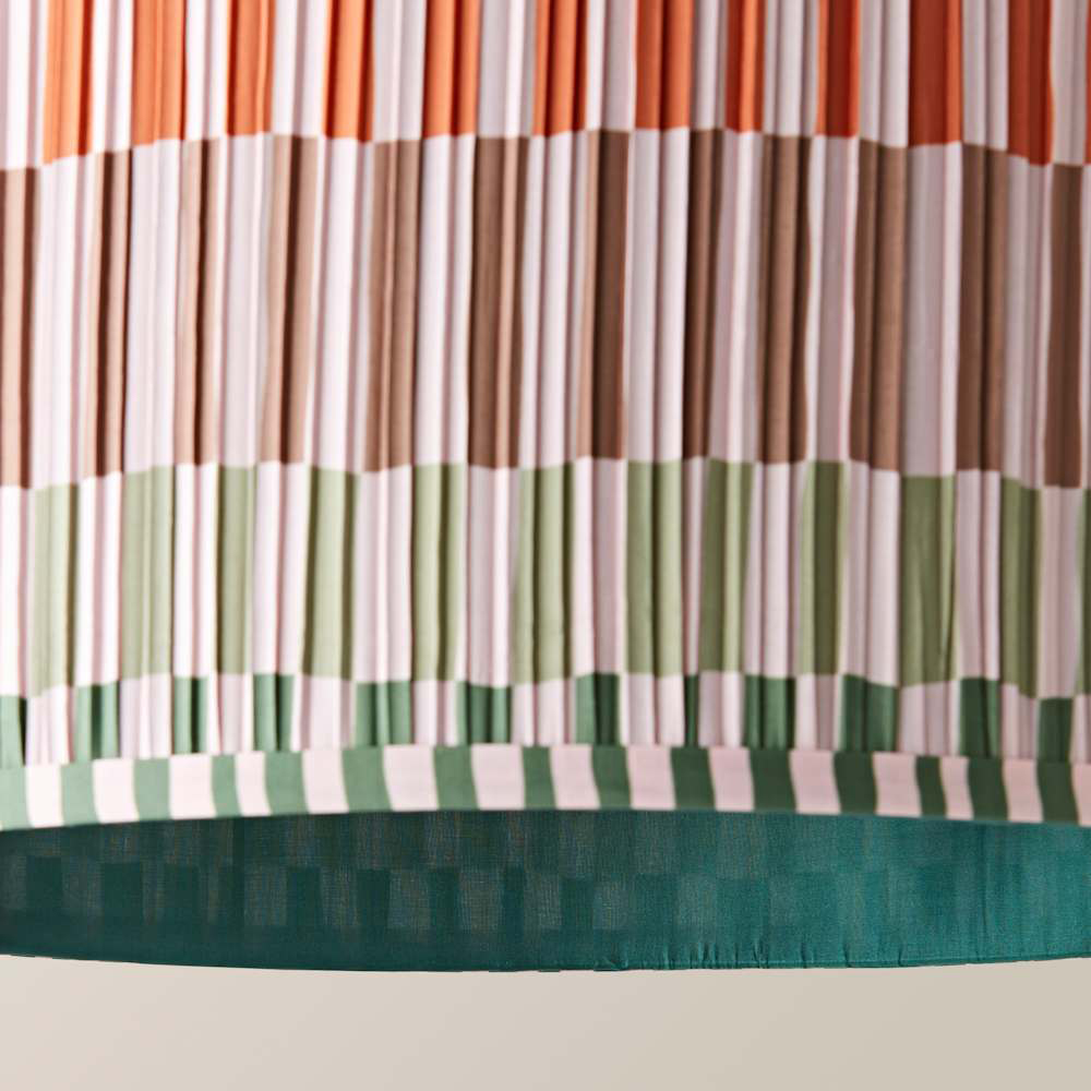 ValueLights Rae Natural Stripe Pleated Large Ceiling Drum Lamp Shade Image 5