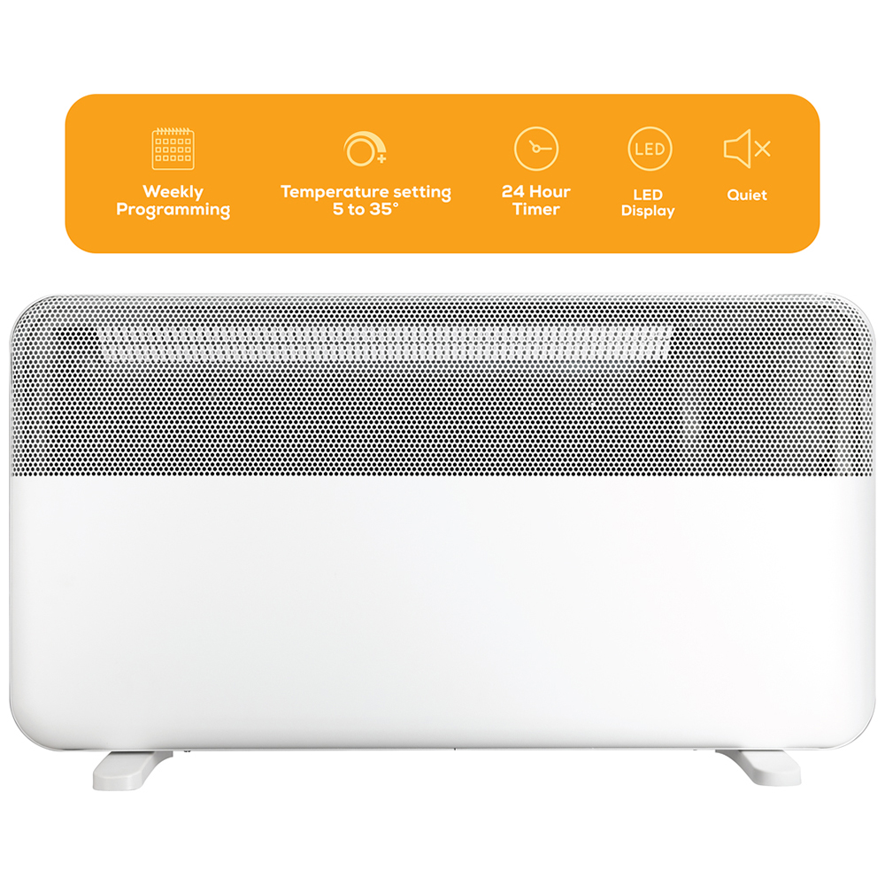 TCP White Electric Panel Wall Mounted and Free Standing Heater 2000W Image 7