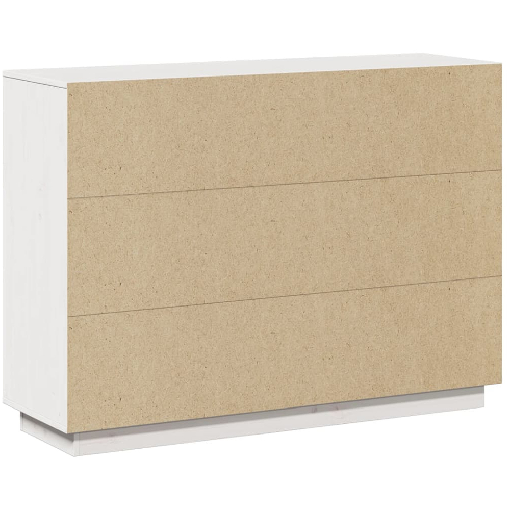vidaXL 3 Door 3 Shelf White Solid Pine Wood Sideboard Image 7